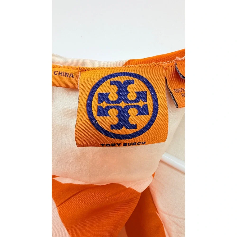 Tory Burch White and Orange Floral Mini Dress